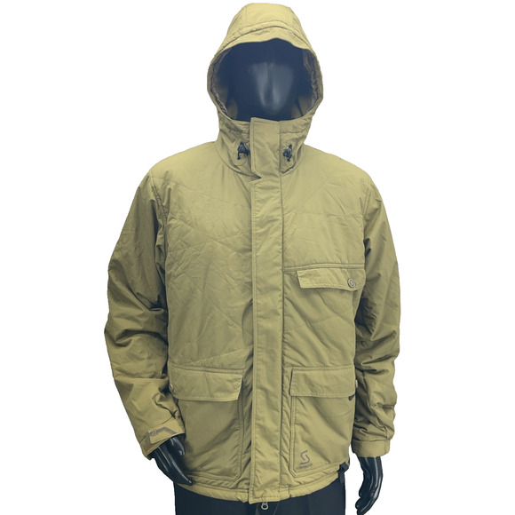 Vintage Y2K SIMS Olive Mens Med Ski Coat Snowboard Jacket Hooded Outerwear - Picture 1 of 15